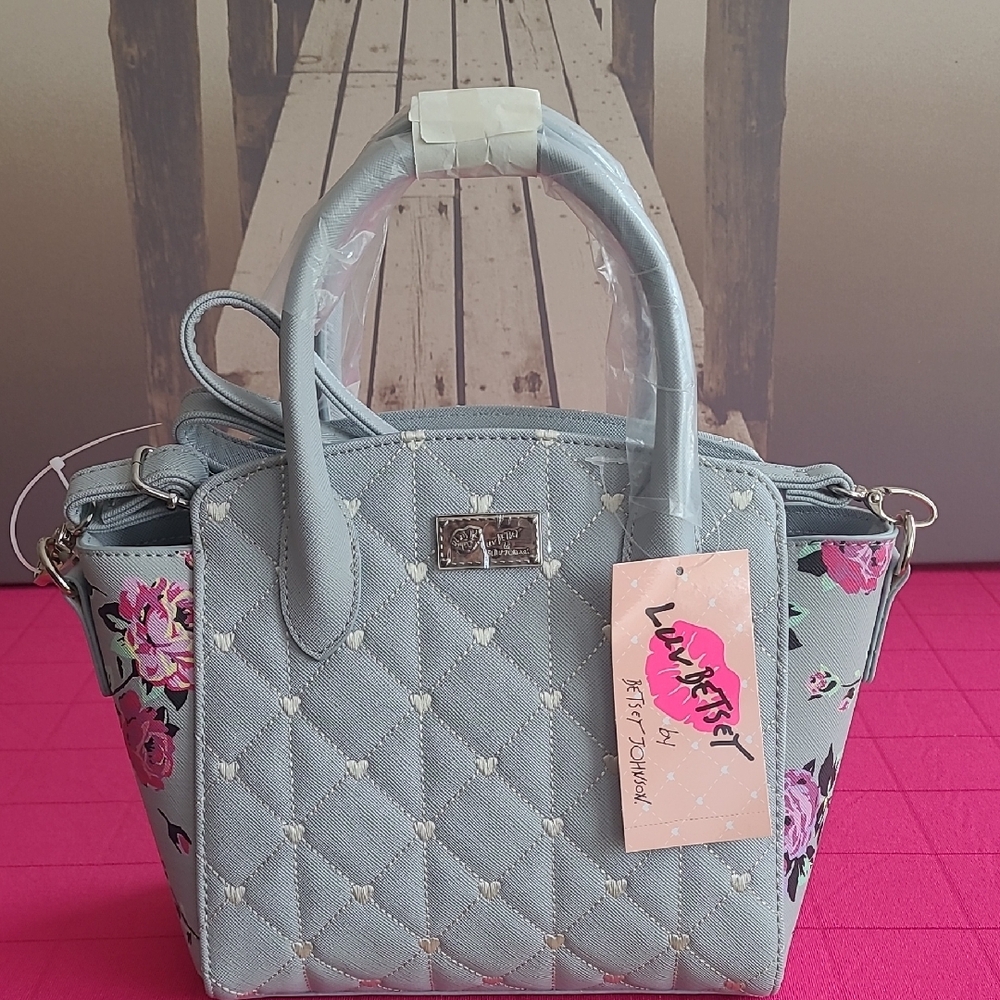 Betsey Johnson Gray Quilted Handbag NWT